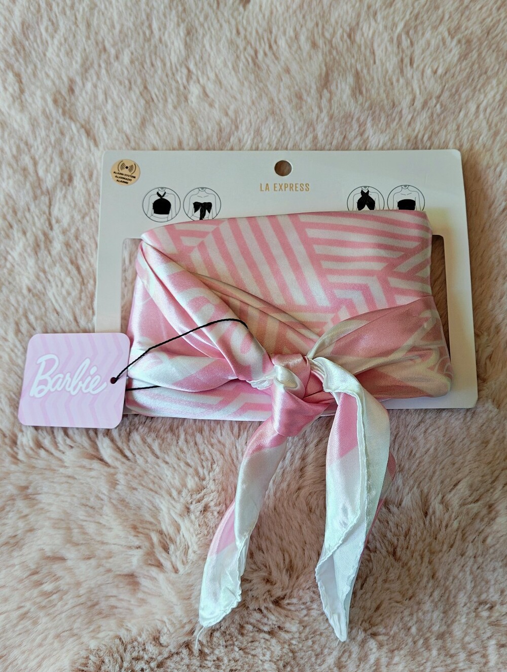 BNWT Barbie Pink & White Headband Scarf